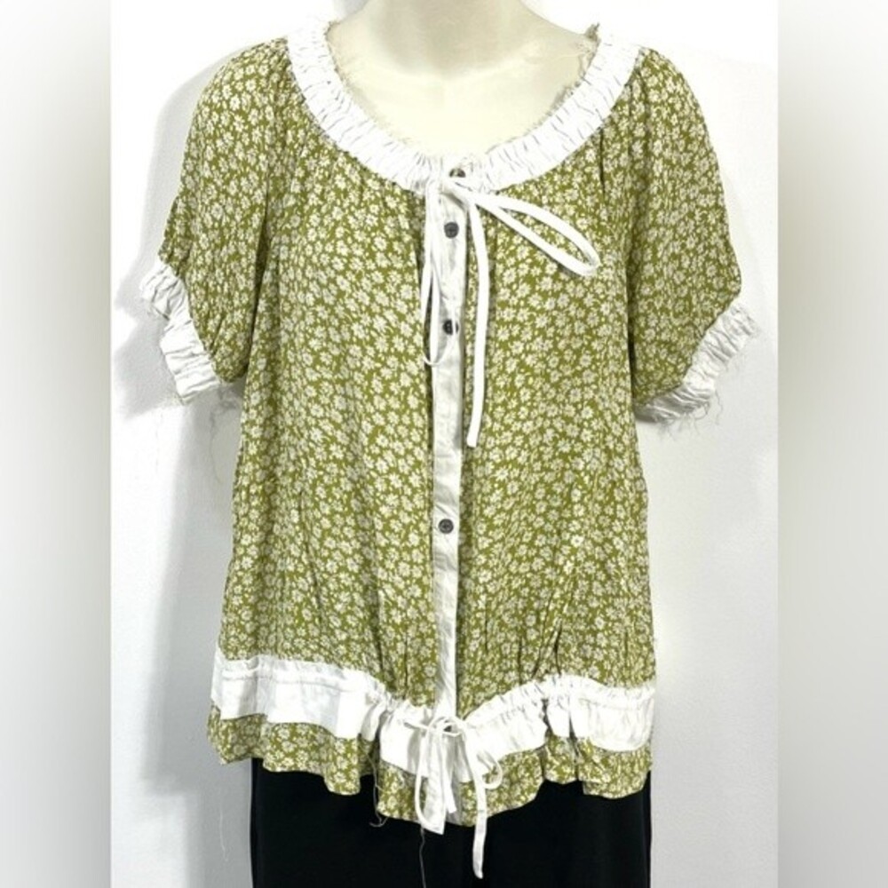 NWT Heyson Mossy Stone Sage Button Up Blouse